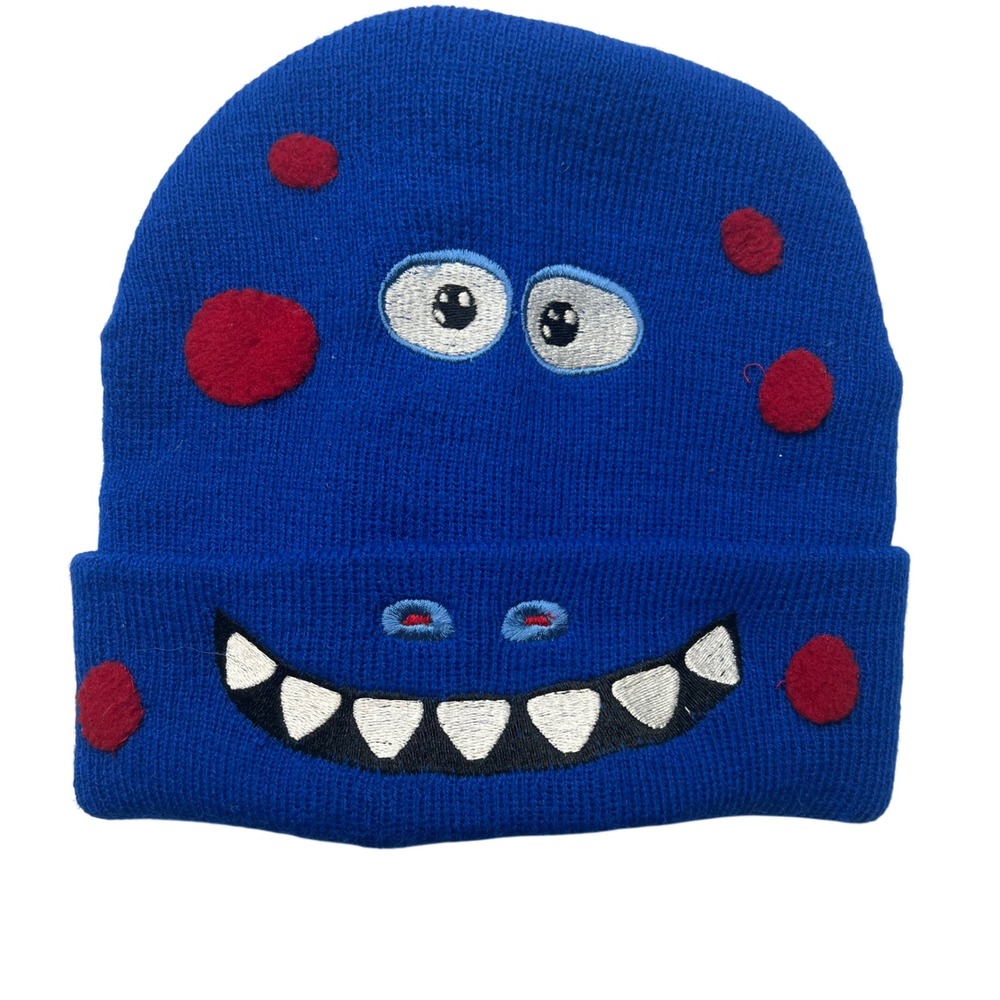 Western Chief Kids Blue Monster Dinosaur‎ Beanie Hat with 3D Tail and Spikes OS